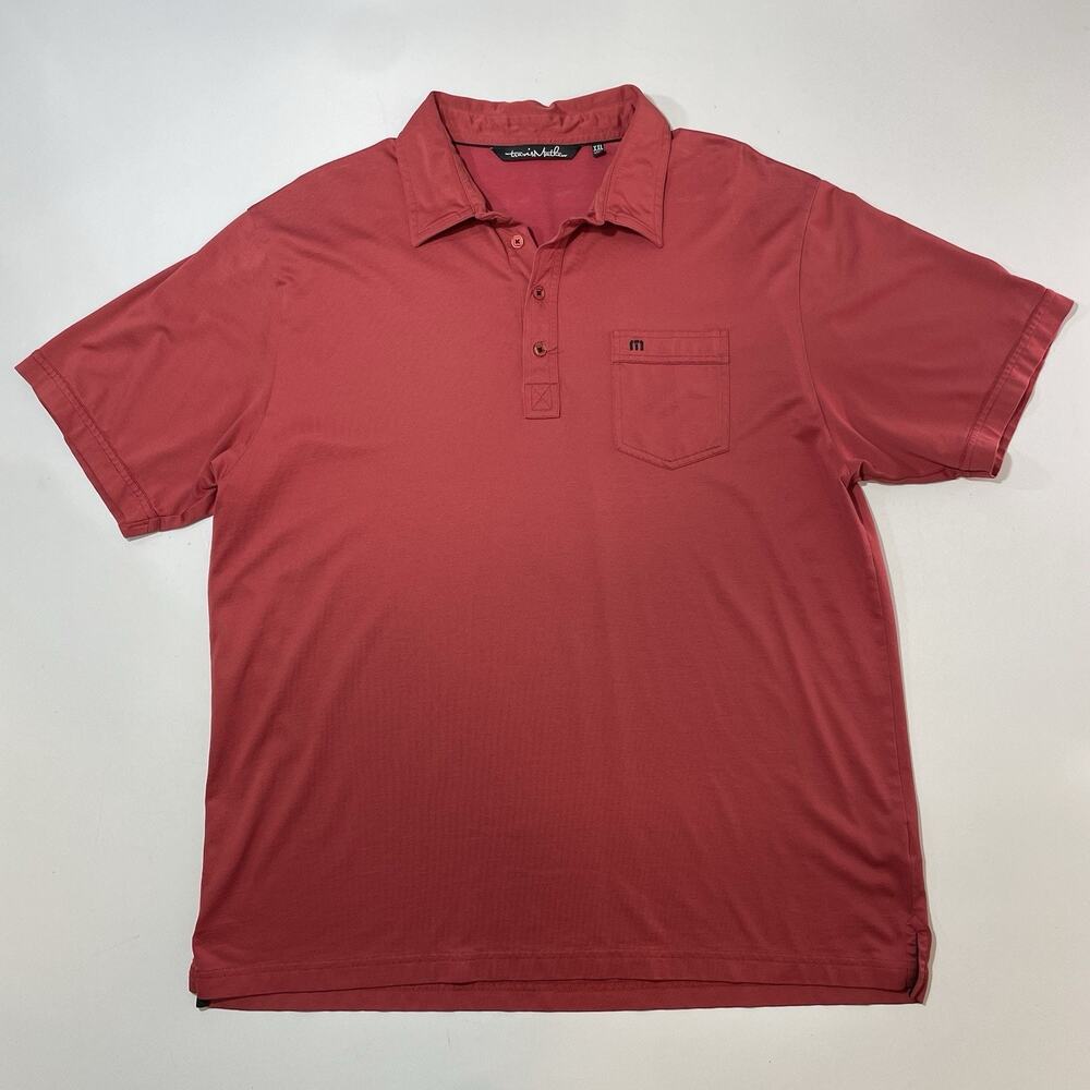 Travis Mathew Golf Polo Shirt Men’s XXL 2XL Red Logo Performance